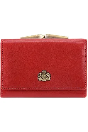 Wittchen Portafoglio, Rosso, Dimensione: 8x11 cm - Materiale: Pelle di grano - 10-1-053-3