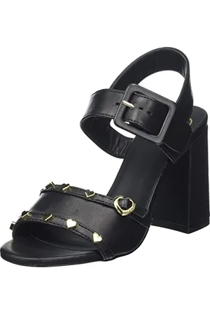 Moschino Damskie Ja16378g0gia00 sandały na obcasie, czarne, 35 EU, , 35 EU