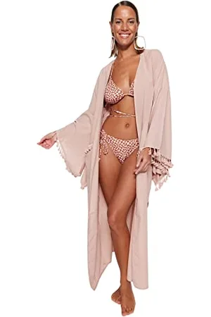 Trendyol Damskie beżowe kimono i kaftan Relaxed, M, , M