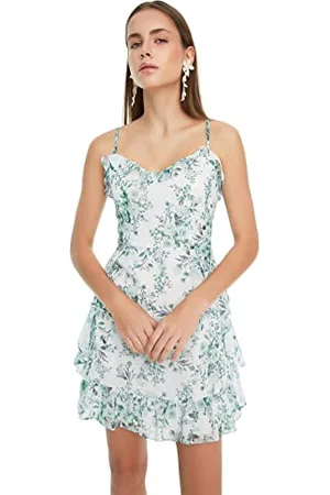 Trendyol Damska sukienka mini z falbanami na dole, , 36