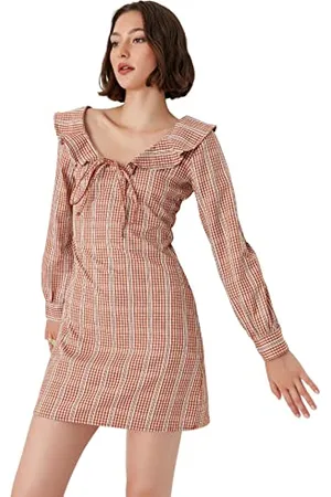 Trendyol Damska sukienka midi A-line Regular Plus Size, , 38
