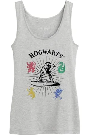 Harry Potter "Hogwarts" WOHAPOMTK020 Damski tank top, Melange Grey, Rozmiar L, , L