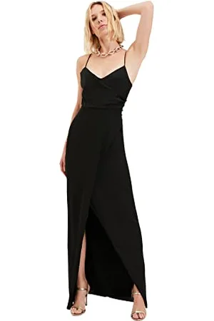 Trendyol Damska sukienka maxi Shift Regular Fit, tkana sukienka maxi, normalny krój, tkana sukienka wieczorowa, , 40