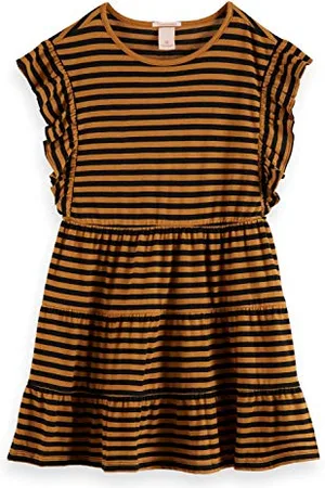 Scotch&Soda Jersey A-Line Sukienka ze zgromadzonymi warstwami w Yarn Dye Stripe Sukienka dziewczęca, , 4