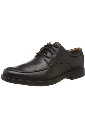 Clarks Męskie Un Aldric Park Derbys, M, Czarna skóra, 41.5 EU
