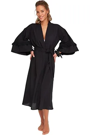 Trendyol Damskie regularne dwurzędowe tkane kimono i kaftan, , XL