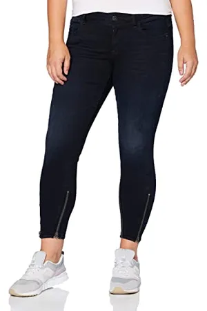 G-Star RAW Damskie dżinsy Lynn 2-Zip Mid Skinny Ankle, Niebieski (Worn in Night Destroyed D16095-8971-b187), 26W / 34L