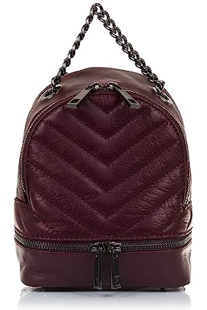 Firenze Artegiani . Affile Torba plecak Kobieta. Prawdziwa skóra Sauvage 15x10x20 cm Kolor: bordowy, , Talla única, Casual