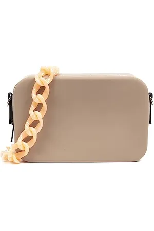 Firenze Artegiani Libelulla. Prostokątna torba na ramię silikonowa z wymiennym paskiem 20x8x13 cm Kolor: Khaki, , Użytkowy