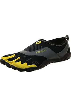 Body Glove Męskie buty do wody, do zakładania na bose stopy, 3T Cinch, szybkoschnące, trwałe męskie buty plażowe, buty do pływania, wsuwane buty do wody, Czarny/żółty, 43 EU