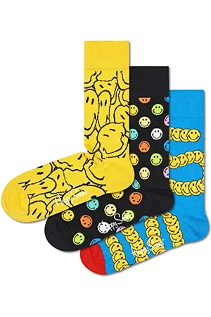 Happy Socks Niebieskie skarpetki – bawełniane skarpetki w zabawnych pudełkach na prezenty – skarpety dla mężczyzn i kobiet, , 41-46 EU