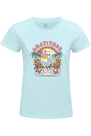 REPUBLIC OF CALIFORNIA "Wdzięczność Miłość" WOREPCZTS104 Koszulka damska, niebieska, rozmiar XL, , XL