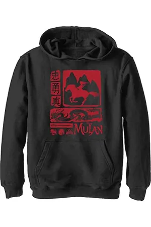 Disney Mulan Block Bluza z kapturem unisex dzieci ^ chłopiec, Schwarz, S