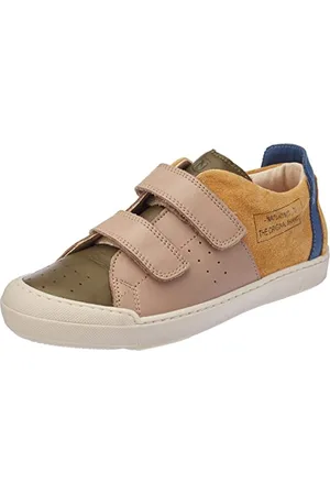 Naturino Trajan VL-Sneakers skórzane i zamszowe z rzepem, Wielobarwny Wojskowy Taupe, 32 EU