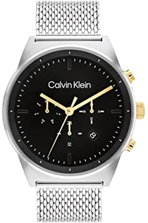 Calvin Klein Analogowy wielofunkcyjny zegarek kwarcowy dla mężczyzn CK imponująca kolekcja z bransoletką ze stali nierdzewnej lub skórzaną, , bransoletka