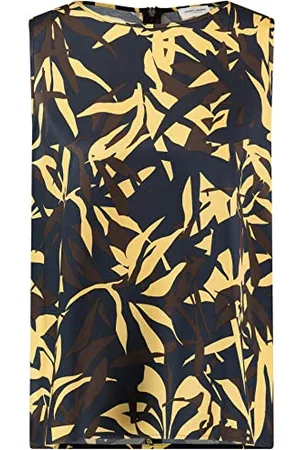 Gerry Weber Damska bluzka 760038-31227, indygo Ginger Dark Brown nadruk, 40