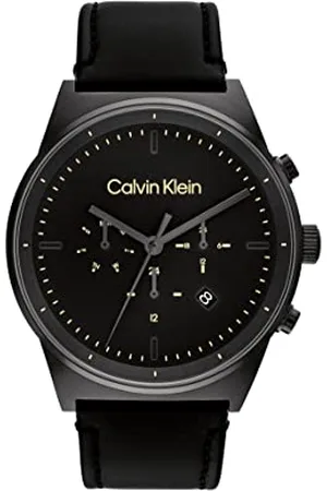 Calvin Klein Analogowy wielofunkcyjny zegarek kwarcowy dla mężczyzn CK imponująca kolekcja z bransoletką ze stali nierdzewnej lub skórzaną, , szykowny minimalistyczny