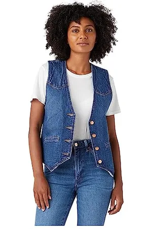 Wrangler Damska kurtka Slim Vest Denim, , S