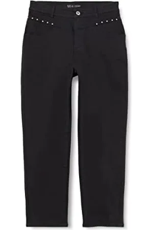 IKKS Pantalon Taille Haute Noir Dla dzieci i młodzieży, , 12 anni