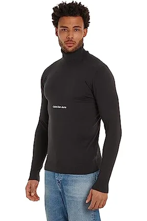 Calvin Klein Jeans Męski sweter instytucjonalny z zawijanym dekoltem, , XL
