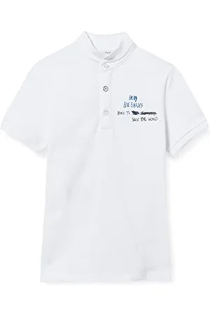IKKS Polo Blanc Manches Courtes avec Inscriptions Bimba, , 6 mesi