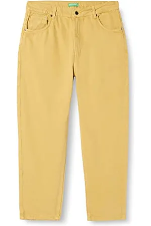 Benetton Spodnie damskie 4lyx575c3 dżinsy, żółte 0v1, 34, , 34