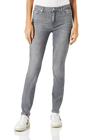 7 for all Mankind HW Skinny Slim Illusion Dynamic Jeans, Grey, Regularne damskie, , rozmiar uniwersalny