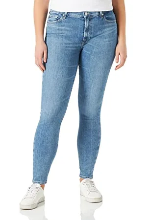 7 for all Mankind Damskie dżinsy Hw Skinny Slim Illusion z zdobionymi dżinsami Squiggle, , 52