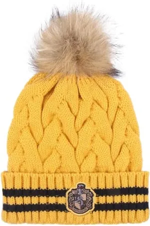 Harry Potter Pom-Pom czapka dzianinowa Hufflepuff żółta, , jeden rozmiar