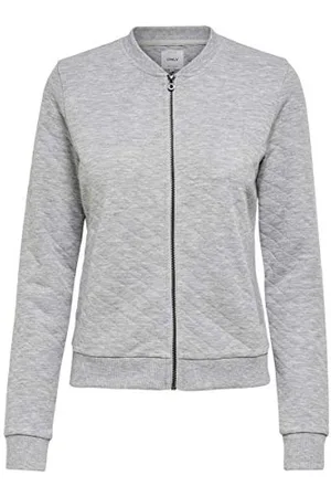 ONLY Onljoyce L/S Bomber Swt Noos Sweter Sweter Damski, Szary (Light Grey Melange), XXS