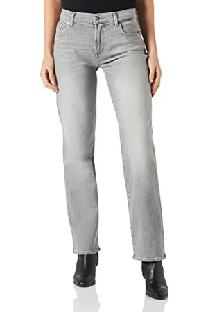 7 for all Mankind Damskie dżinsy Ellie Straight Luxe Vintage Moonlit Szare, Regularne, , 52