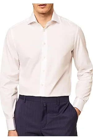 Hackett Męska koszula biznesowa Poplin Slim Dc, , 40 PL