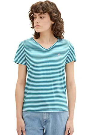 TOM TAILOR Damska koszulka z haftem, , 3XL