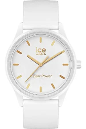 Ice-Watch ICE solar power White gold - Damski zegarek z silikonowym paskiem - 020301 (Medium)