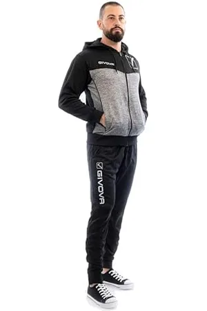 Givova Visa kombinezon z kapturem dla dorosłych Visa Melange z kapturem polaru polarowego, niebieski/żółty, melowany, 3XL, , 3XS