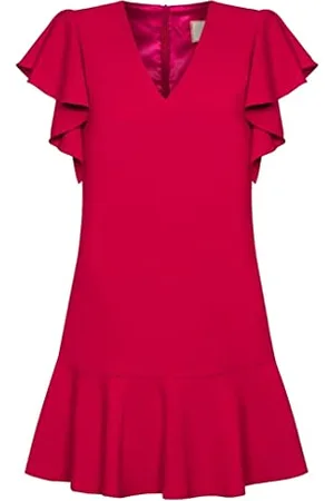Swing Megan damska sukienka koktajlowa, odświętna, sukienka na imprezę, letnia sukienka wieczorowa, sukienka z falbankami, sukienka na czas wolny, sukienka mini, elegancka sukienka, dekolt w