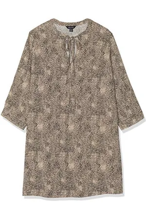 New Look Tunika T Dot Animal LS Tie Nk s12 Koszula, Brązowy (brązowy wzór 29), 40 dla kobiet, , 38