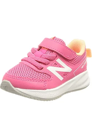 New Balance Chłopięce dziewczynki 570 v3 Bungee Lace with Hook and Loop Top Strap Sneakers, różowe, 24 EU, , 24 EU