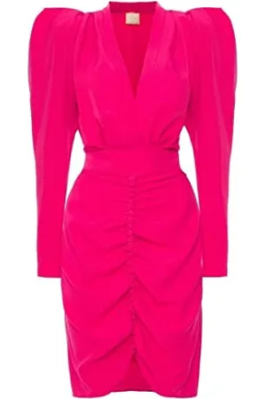 Swing Laura elegancka sukienka damska, na imprezę, koktajlowa, wieczorowa, biznesowa, odświętna, ołówkowa, bodycon, dekolt w serek, długość do kolan, długi rękaw, , S