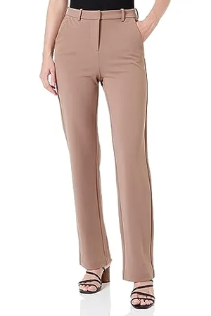 VERO MODA Bestseller A/S Damskie spodnie VMZAMIRA MR Slim Straight Pant GA NOOS, brązowe Lentil, XXL/32, , 32/L-XXL
