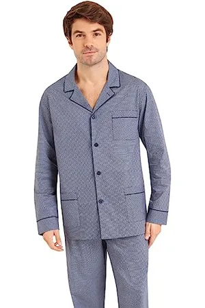 Eminence Zestaw długich piżam dla mężczyzn - Łańcuch i wątku 7U42 - Jodełko, , 3XL