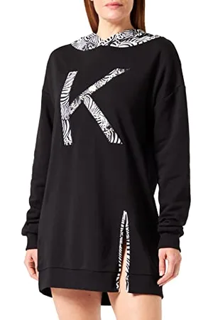 KENDALL + KYLIE KENDALL & KYLIE Damska bluza z kapturem K&k W Zebra B&w Kkw3711665 Casual Dress, czarna, XL