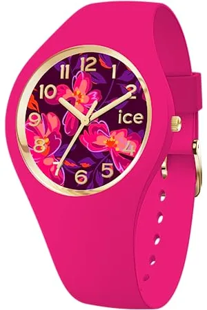 Ice-Watch ICE flower Fuschia blossom - damski zegarek z silikonowym paskiem - 021738 (Small +)