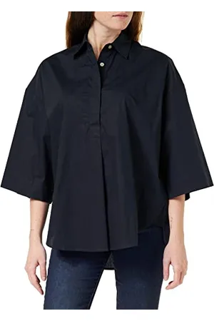 French Connection Damska koszula Rhodes Sustainable Poplin z krótkim rękawem Popover zapinana na guziki, , S