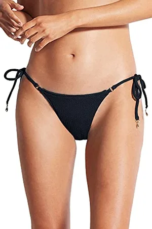 Seafolly Damskie standardowe wiązanie z boku brazylijskie bikini od dołu, , 38