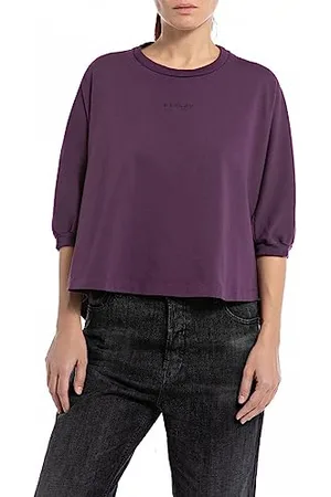 Replay Damska koszulka z długim rękawem oversize, , XS
