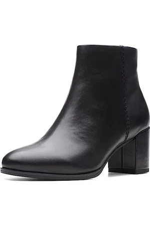 Clarks Damskie buty Freva55 Zip Chukka, Black Leather, 36 EU, , 36 EU