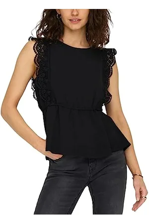 ONLY Bestseller A/S Damski ONLMETTE SL LACE WVN Top, , M, , M