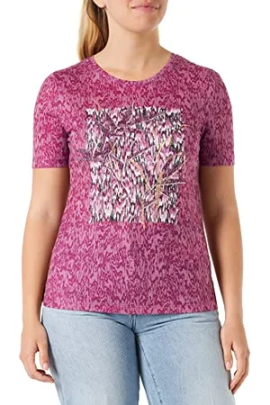 Gerry Weber Damska koszulka z krótkim rękawem z nadrukiem z przodu pół rękawa T-shirt z rękawami 1/2 z rękawami z półrękawami wzorzystymi, nadruk z przodu, , 42