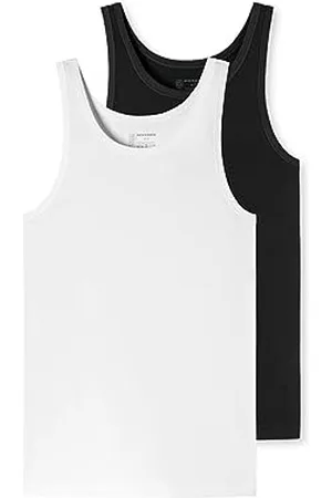 Schiesser Herren 2 PACK Unterhemd ohne Arm Bio Baumwolle - 95/5 Organic